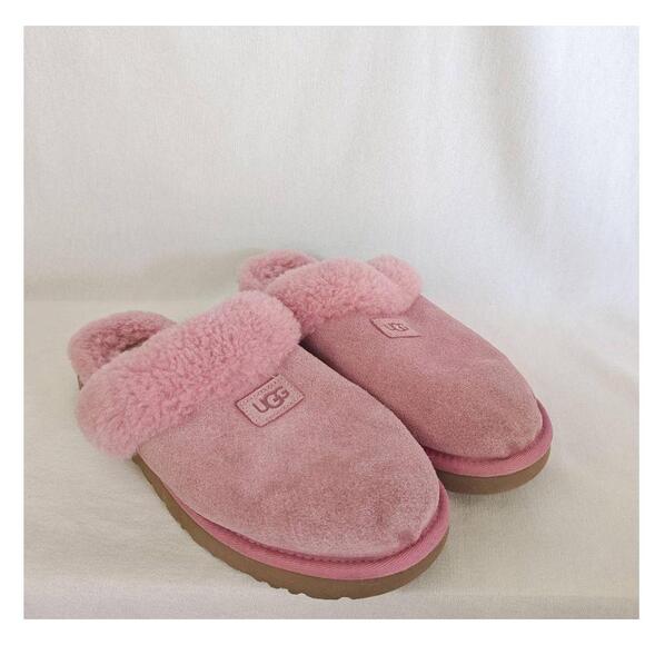 UGG Cozy Slippers Slide Mule Sheepskin Pink Size 11 Faux Fur SlipOn Casual House - Picture 6 of 12